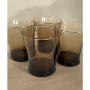 Anchor Hocking Linden Mocha Smoky Brown Flared Drinking Glasses 10oz Set of 4